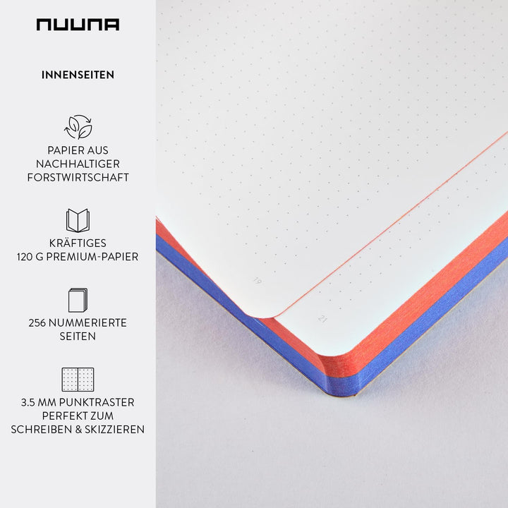 Nuuna Notizbuch A5+ | Graphic L - Yes - No | Dotted Journal | 3,5mm Punktraster | 256 nummerierte Se