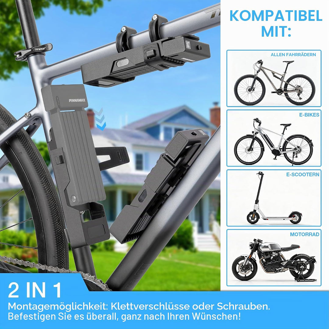 faltbares Fahrradschloss – Kompaktes Faltschloss mit 3 Schlüsseln – Rahmenmontage Anti-Diebstahl-Sch