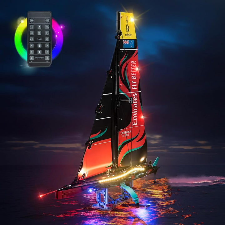 Fernbedienung Licht-Kit Kompatibel mit Lego Emirates Team New Zealand AC75 Yacht (Kein Modell), Led