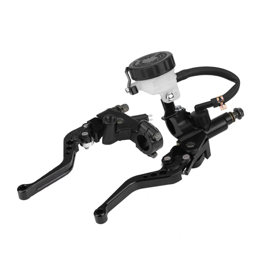 Broco Universelles 7/8" (22 mm) Motorrad-Bremsen-Kupplungs-Geberzylinder Reservoir Hebel Set Schwarz