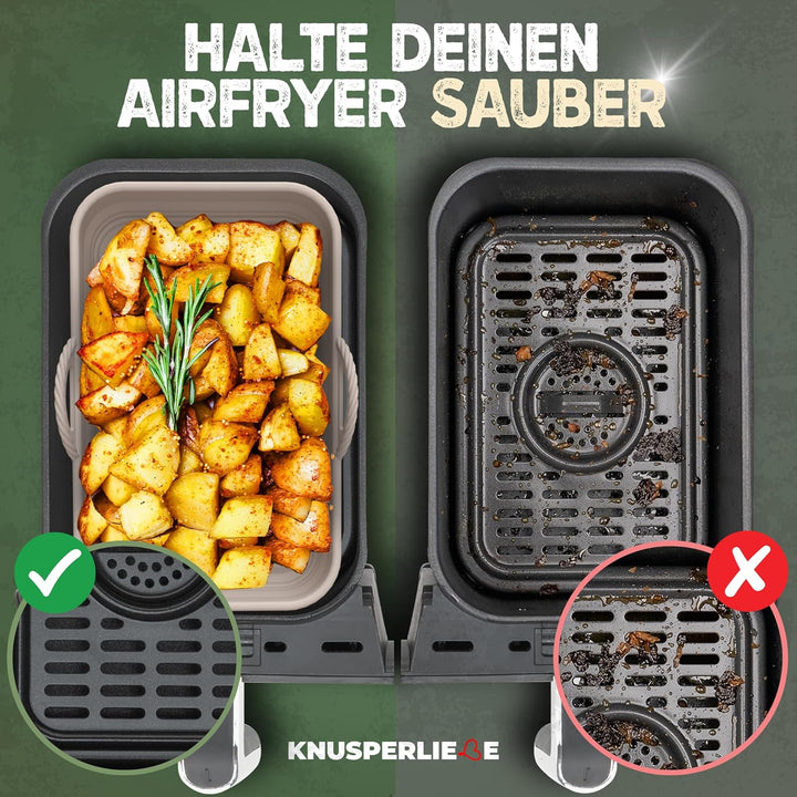 2x Set Zubehör für Ninja Foodi Max Dual Zone Silikonform Faltbar, Dual Zone Airfryer, Heissluftfritt