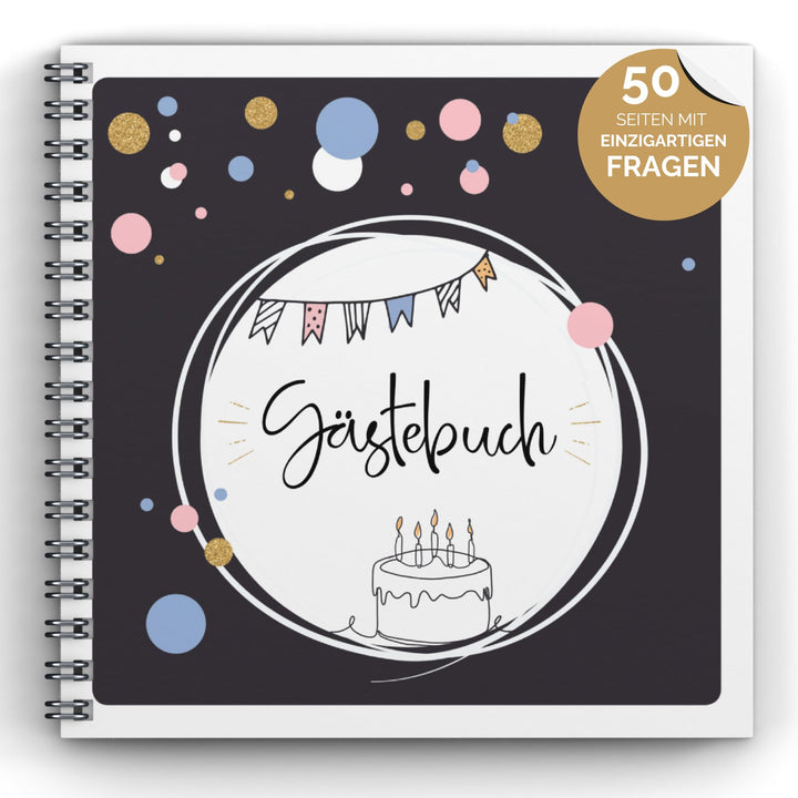 Gästebuch Geburtstag mit Fragen by snaPmee - Für 50 Einträge, jede Seite ist einzigartig - Edles Har