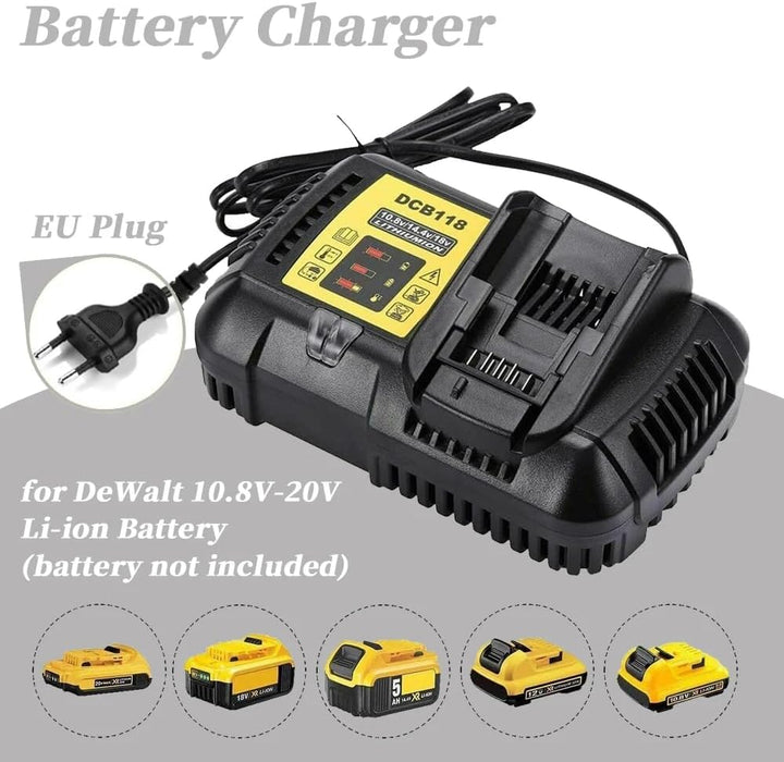 Schnellladegerät für De-WA-t Lithium-Ionen Ersatzakku 14,4 V 18 V 10,8 V DCB118 DCB101 DCB107 DCB105