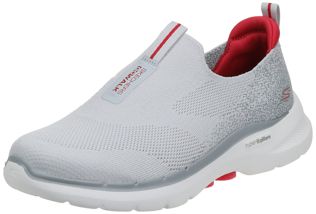 Skechers Premium Damen Sneakers 45.5 EU X-Weit Grau Rot, 45.5 EU X-Weit Grau Rot