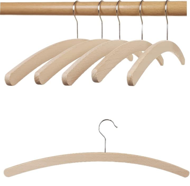 Kleiderbügel aus Buchenholz, Einfachbügel roh, Holz aus nachhaltiger Forstwirtschaft mit EUDR, 42 cm