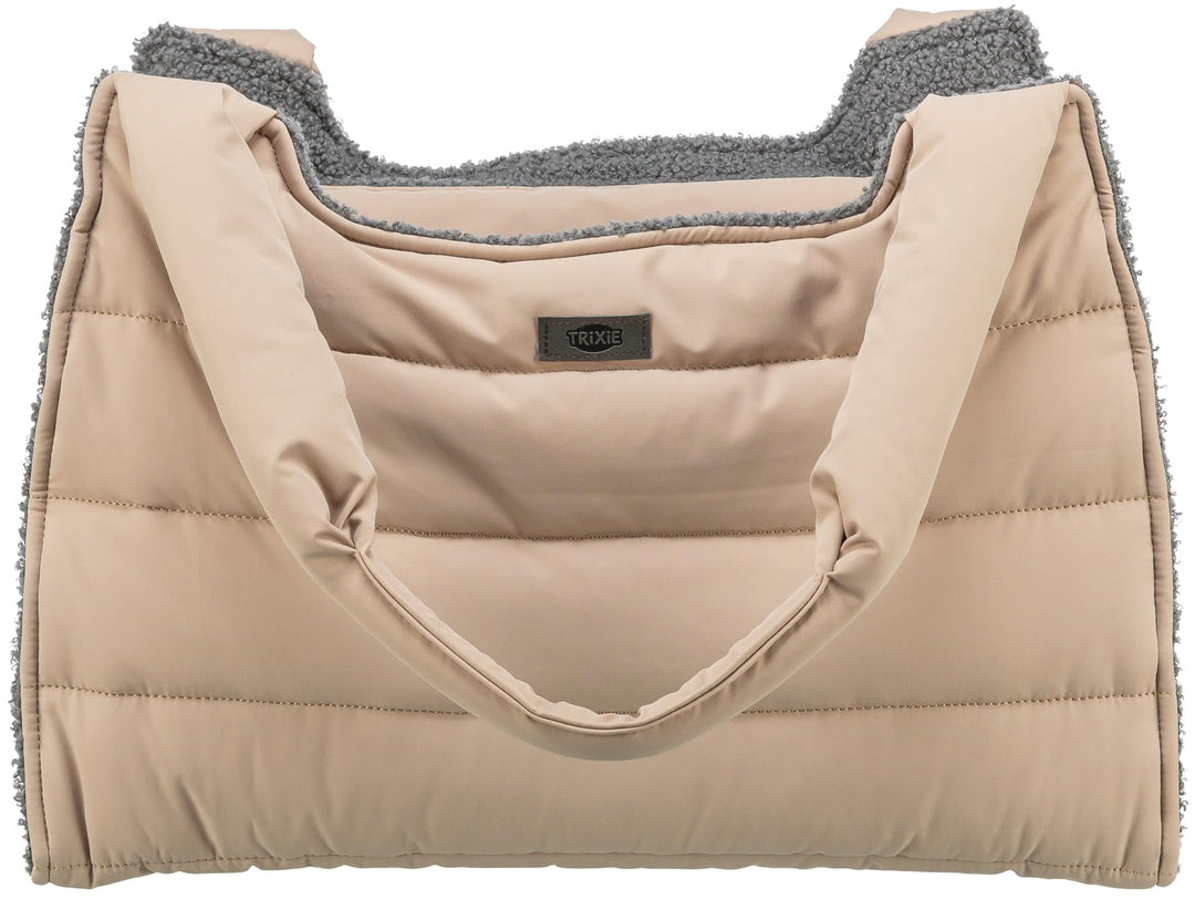 TRIXIE Transporttasche Gina für Hunde in beige/grau – praktische Tragetasche zum Transportieren dein