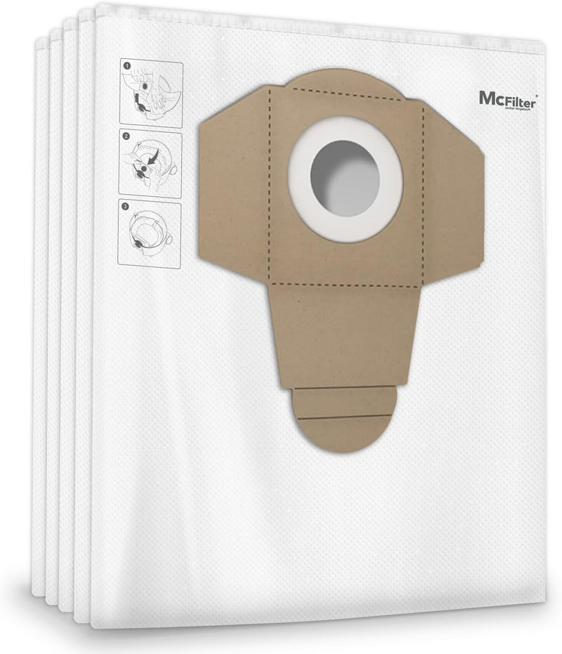 McFilter | 10 Staubsaugerbeutel 20l kompatibel mit ALLEN Einhell Staubsauger, geeignet für Einhell T