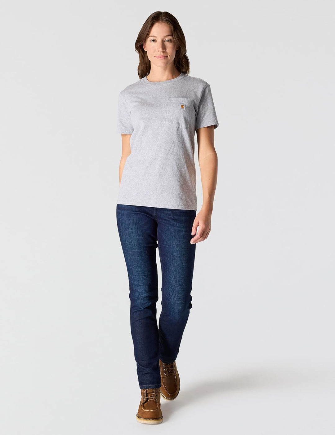 Carhartt Bekleidung Logo T-Shirt grün XS Grau Meliert, XS Grau Meliert