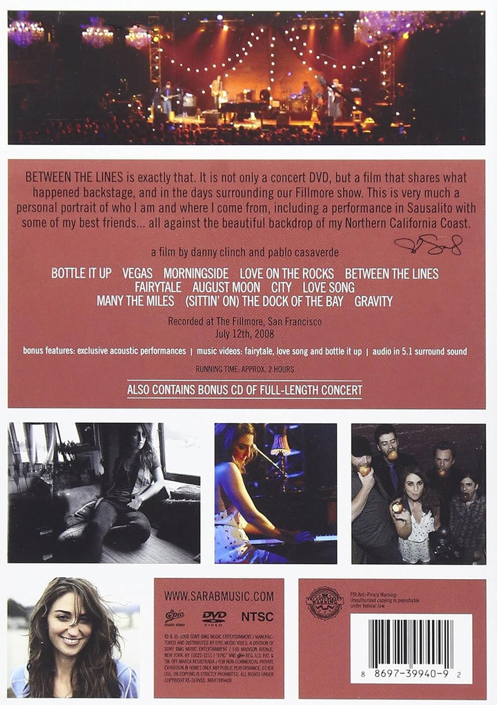 Sara Bareilles - Between the Lines/Live at the Fillmore (+ CD) [2 DVDs], DVD