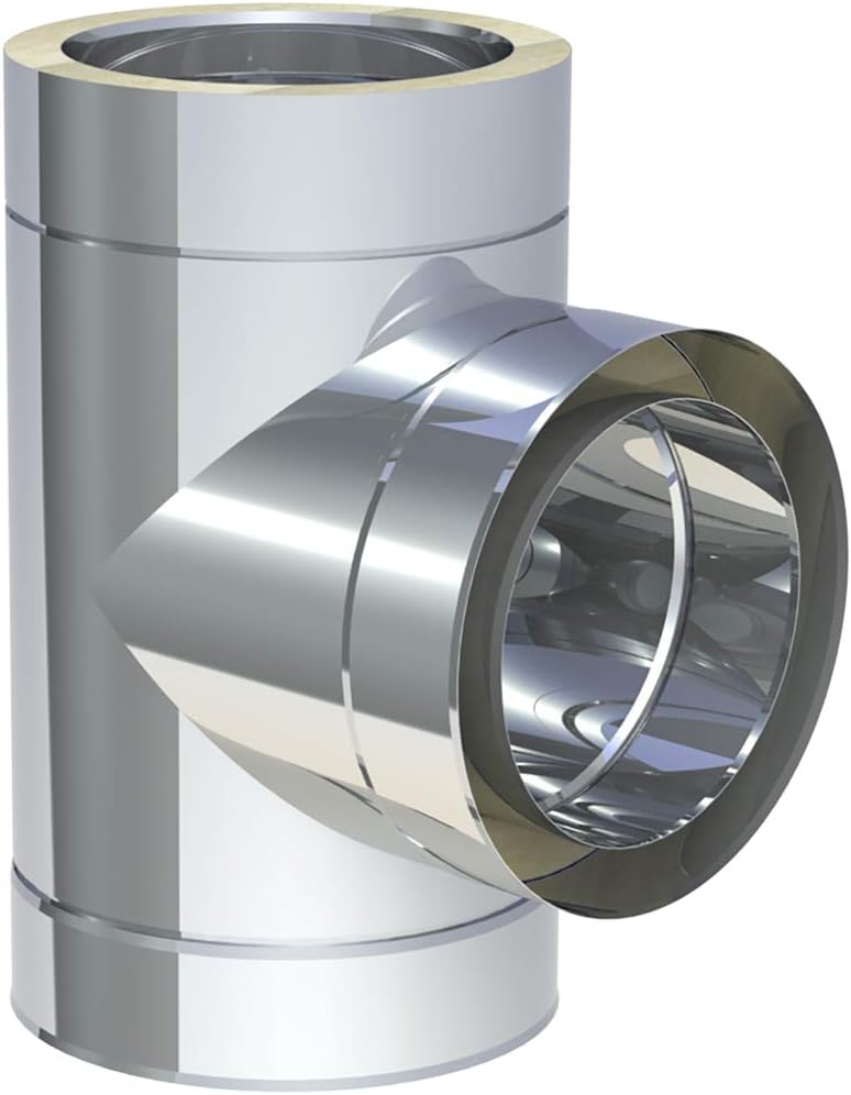 Edelstahl-Schornstein Ø 150mm Bausatz 5,2m Kamin doppelwandig 25mm Isolierung 0,5mm Wandstärke wirks