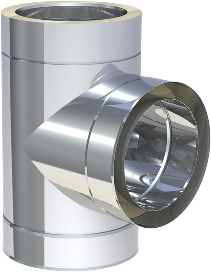 Edelstahl-Schornstein Ø 150mm Bausatz 5,2m Kamin doppelwandig 25mm Isolierung 0,5mm Wandstärke wirks
