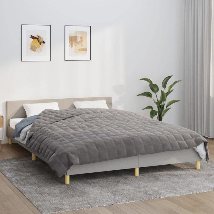 Gewichtsdecke Grau 200x230 cm 13 kg Stoff hypoallergene Füllung Komfort Schlafhilfe für Schlafzimmer