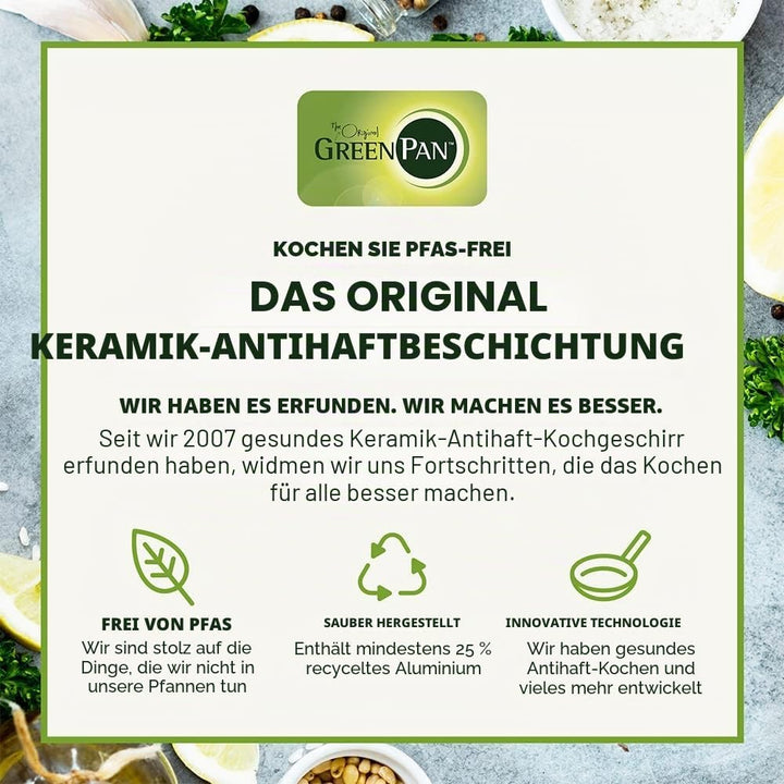 GreenPan Reserve Harteloxiertes Gesundes Keramische Antihaft-Kochgeschirr Set,10 Teile,Inklusive Bra
