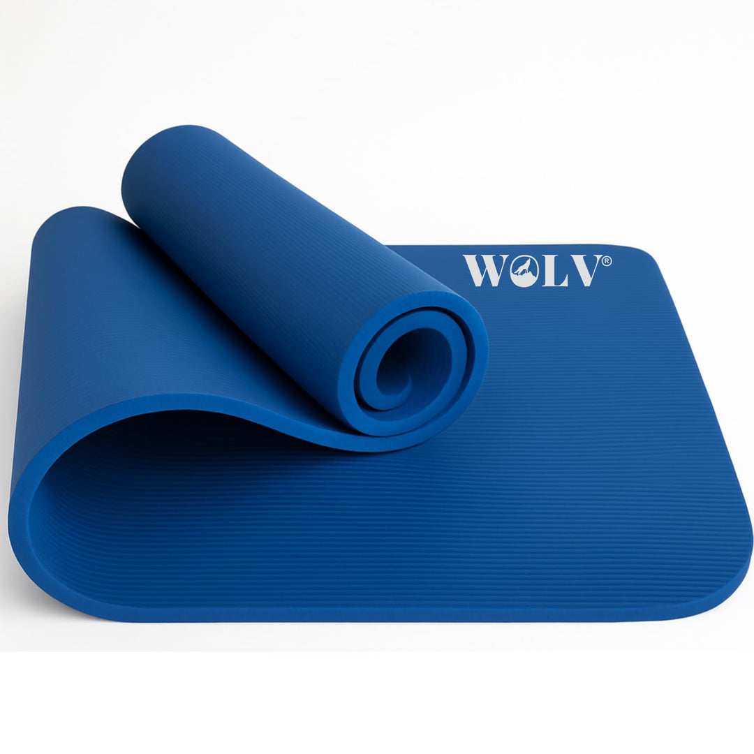 WOLV Yogamatte 15mm Extra Dick - Rutschfeste Fitnessmatte aus NBR, Komfortabel &amp; Gelenkschonend - Tr