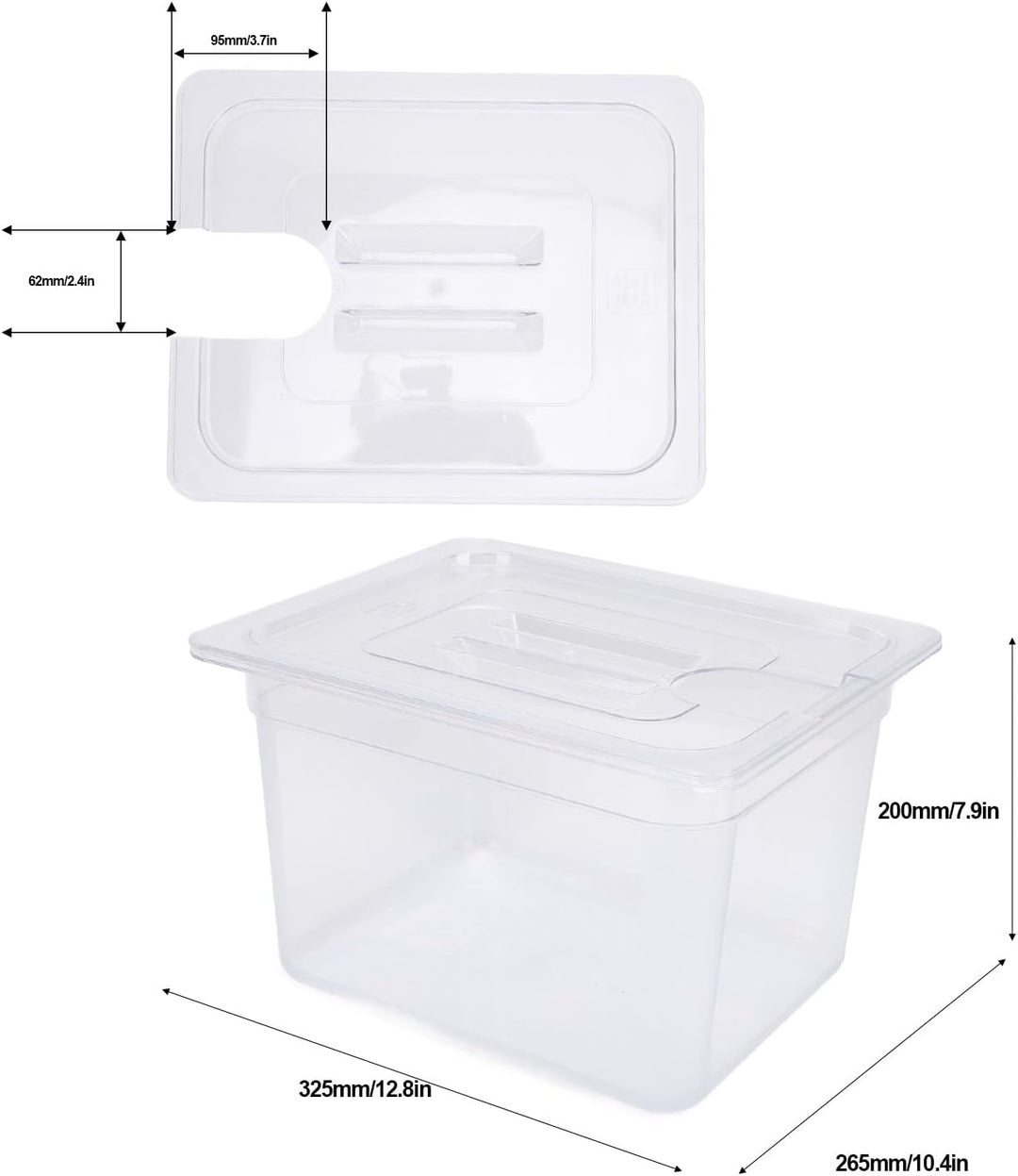 12 L Slow Cooker Behälter mit Deckel, Sous Vide Topf, Slow Cooker Behälter, Kochbehälter, Temperatur