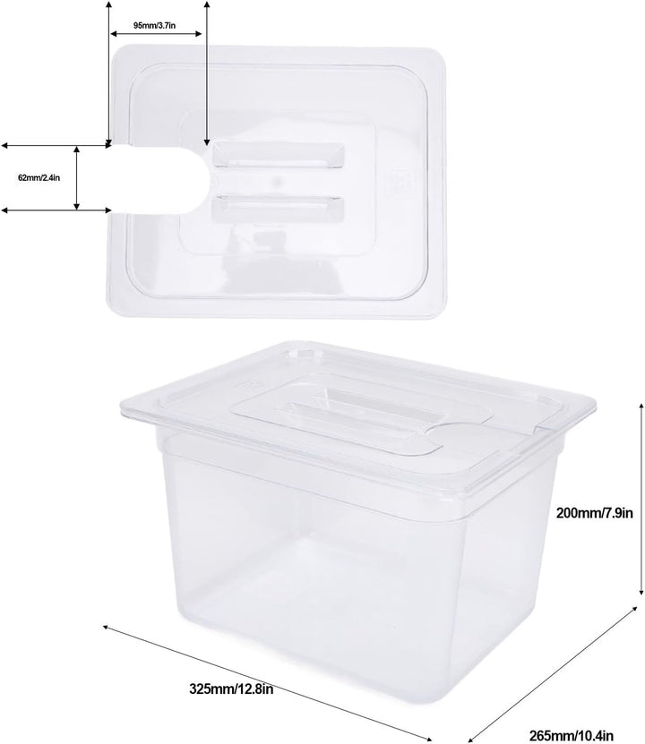 12 L Slow Cooker Behälter mit Deckel, Sous Vide Topf, Slow Cooker Behälter, Kochbehälter, Temperatur