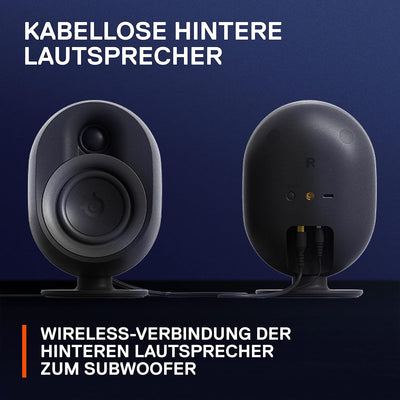 SteelSeries Arena 9 - 5.1-Gaming-Lautsprecher – 5.1 USB Surround-Sound – Kabellose hintere Lautsprec