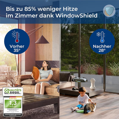 WindowShield® | UV-Schutz Sonnenschutzfolie Fenster innen oder aussen | Spiegelfolie Selbstklebend |