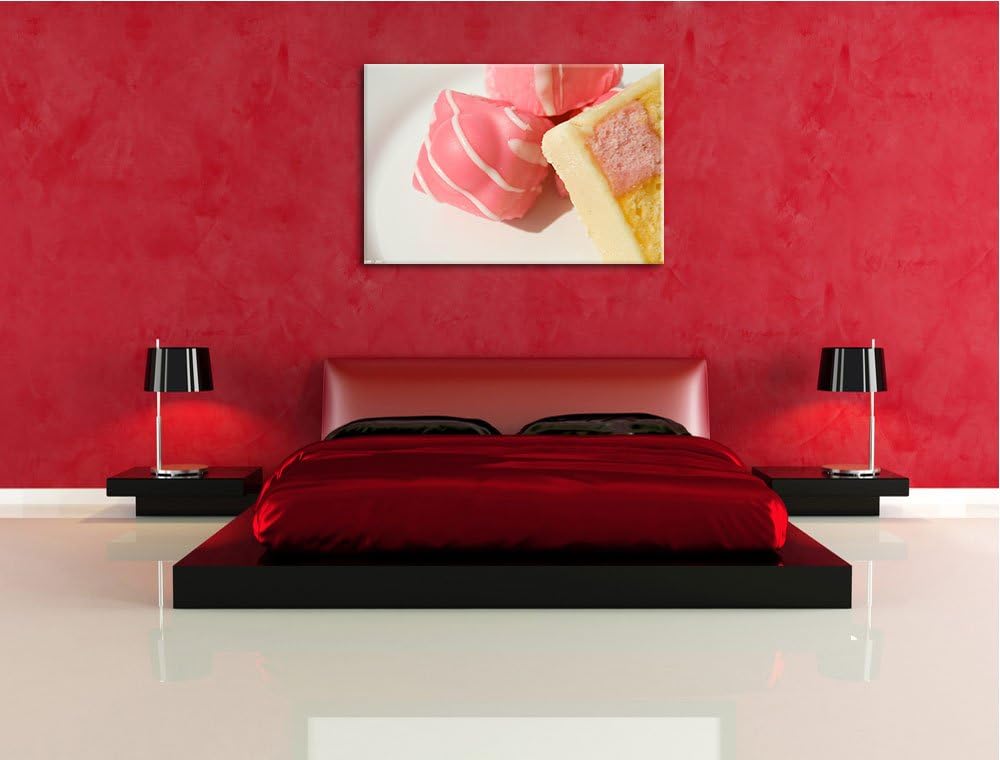 Pixxprint köstliche Süssigkeiten auf Leinwand, XXL riesige Bilder fertig gerahmt mit Keilrahmen, Kun