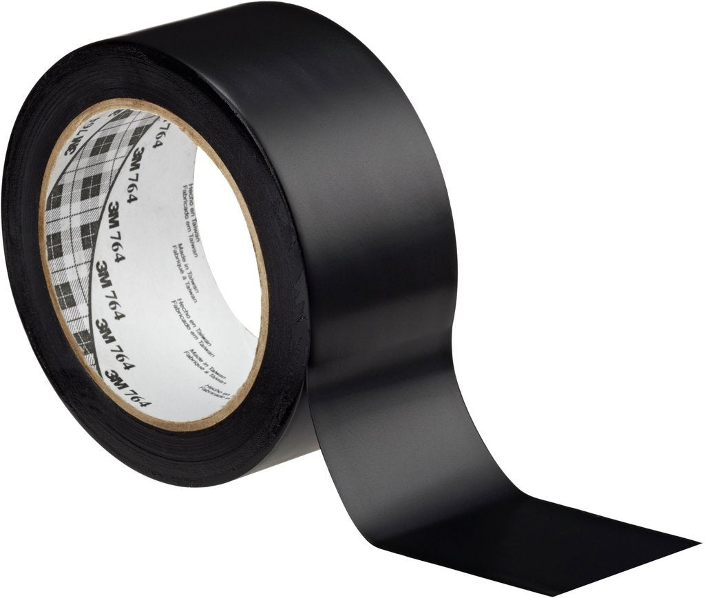 3M PVC-Klebeband 764i, 50 mm x 33 m, Schwarz (24-er Pack) Mehrzweck Weich-PVC-und Markierungsband, S