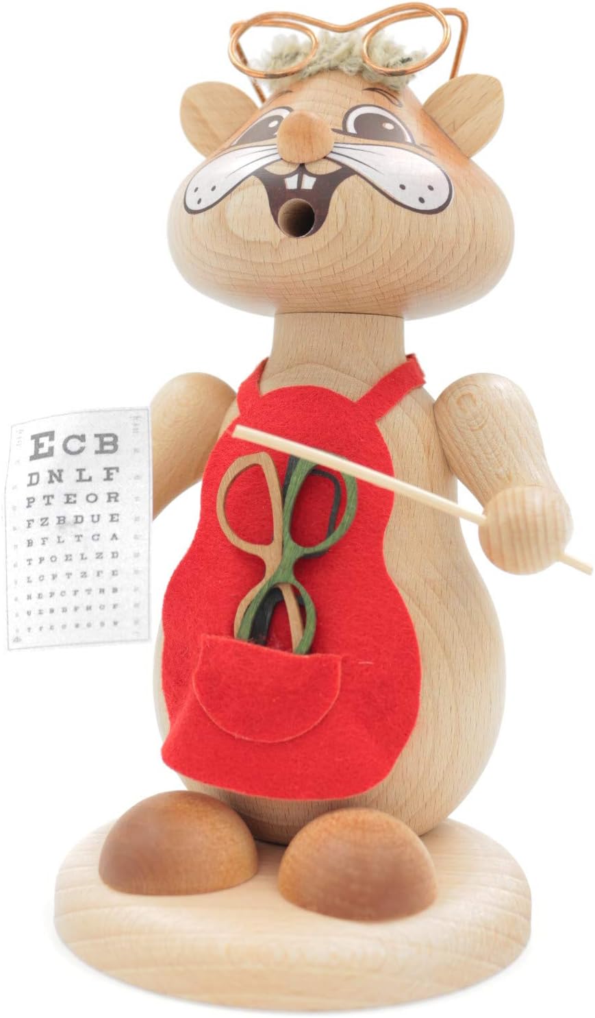 Kuhnert - Erzgebirgische Holzkunst Räuchermann Räucherfigur Hamster 18cm - Optiker