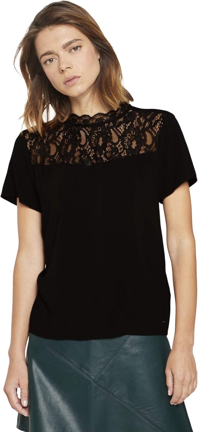 TOM TAILOR Denim Damen T-Shirt S 14482 - Deep Black, S 14482 - Deep Black
