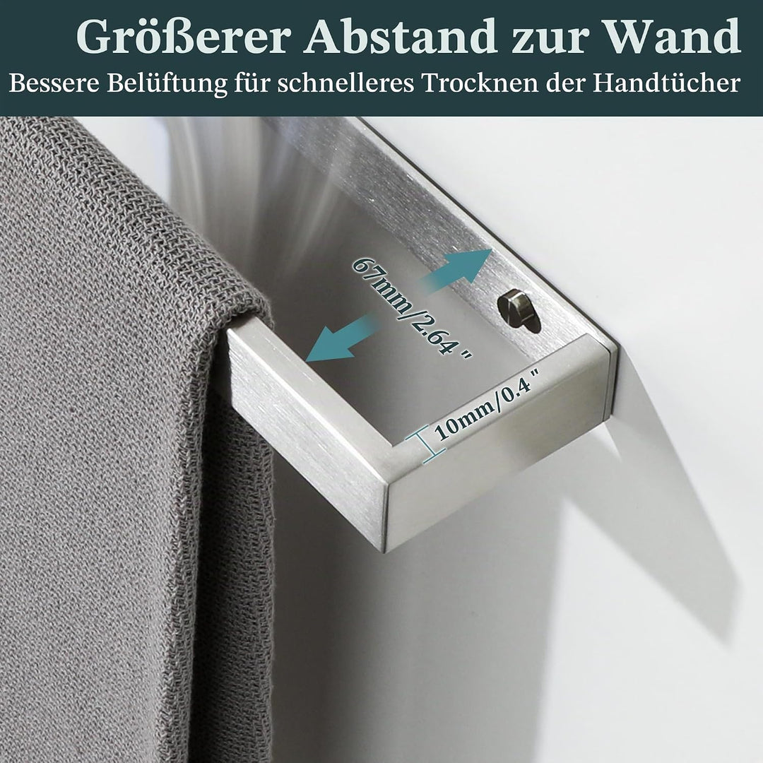 SAYAYO Handtuchhalter ohne Bohren Wand Bad Edelstahl Gebürstet 30CM | Handtuchstange Badezimmer Gäst