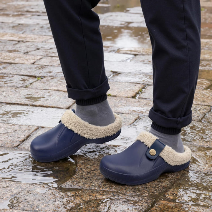 ChayChax Damen Clogs Gefüttert Herren Winter Hausschuhe Wasserdicht Warme Pantoffeln Plüsch Pantolet
