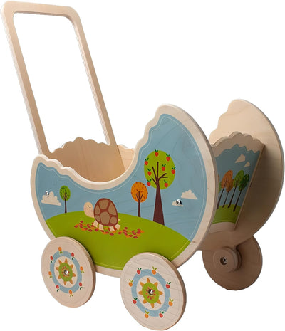 Dida - Der Puppenwagen Aus Holz Dekoration Tiere Im Wald ist EIN Holzpuppenwagen Zum Schieben Der Pu