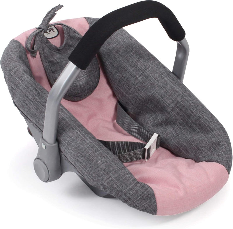 Bayer Chic 2000 708 15 Puppen-Autositz für Baby-Puppen, Puppentrage, Melange grau rosa, 45 x 31 x 32