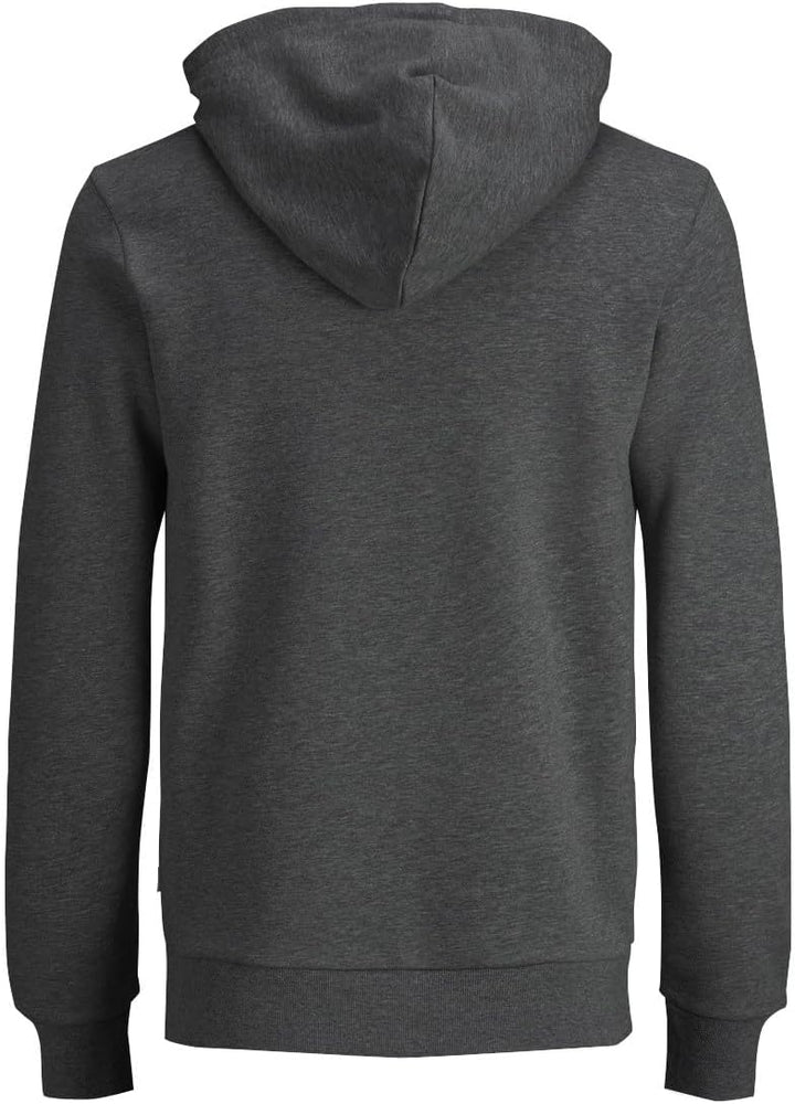 JACK & JONES Male Kapuzenpullover Logo Kapuzenpullover M Grau (Dark Grey Melange/Reg Fit - Me), M Gr