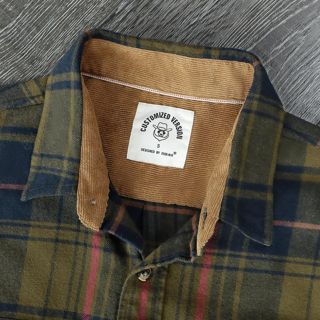 Dubinik® Flanellhemd Herren Button Down Kariert Baumwollhemd Freizeithemd Hemd Herren Langarm mit Zw