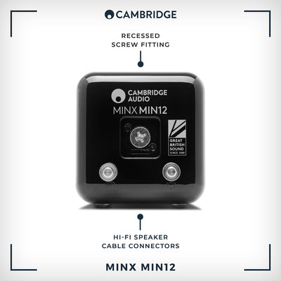 Cambridge Audio Minx Min 12 - Kompakter kabelgebundener Satellitenlautsprecher mit BMR-Lautsprechert