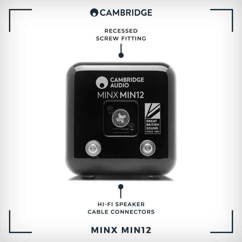 Cambridge Audio Minx Min 12 - Kompakter kabelgebundener Satellitenlautsprecher mit BMR-Lautsprechert