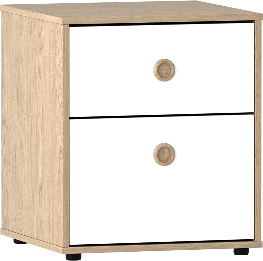 Junior Vida Kommoden & Sideboards, Spanplatte, Weiss & Eiche, Standard, Weiss & Eiche