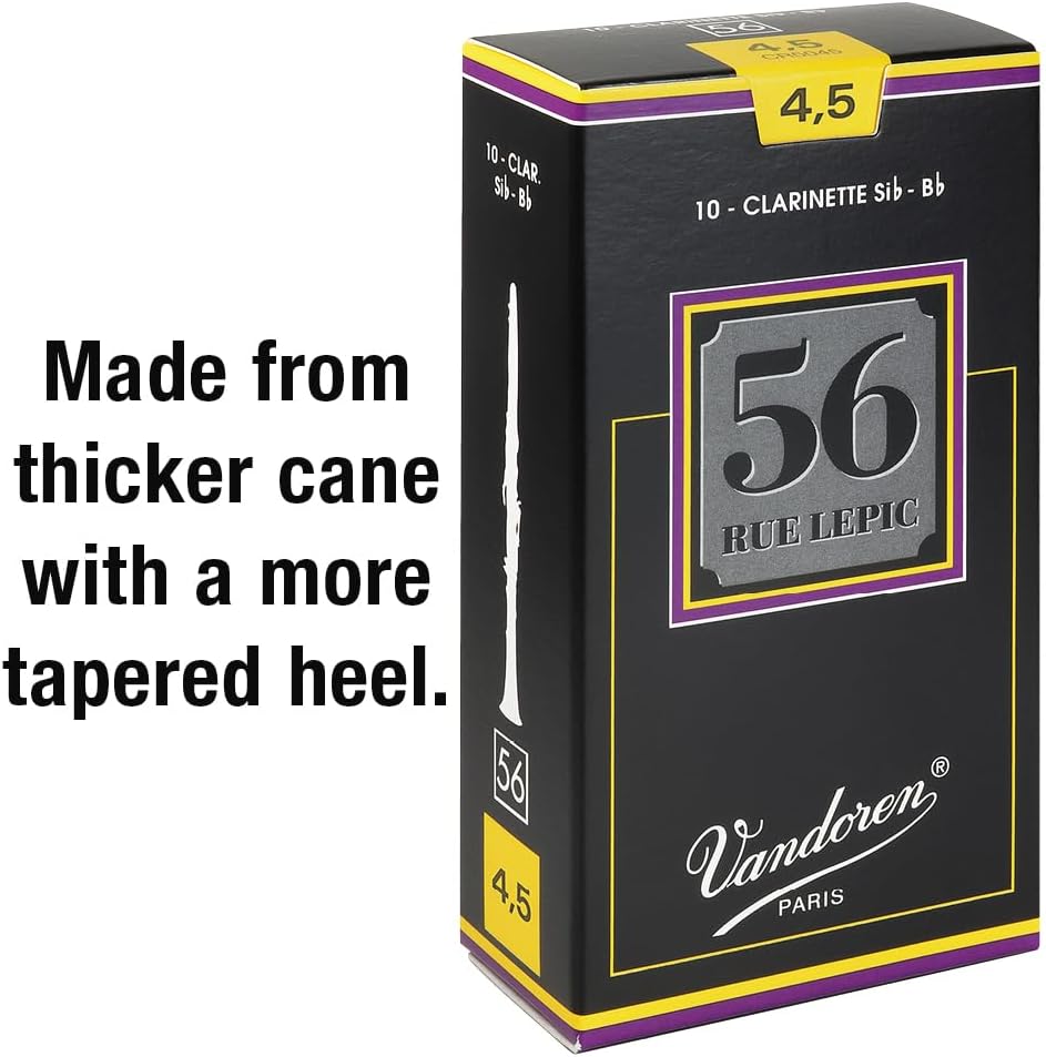 Vandoren CR5045 56 Rue Lepic Blätter für Klarinetten in Bb (Stärke 4,5), 10 Stück Strength 4.5 Einze