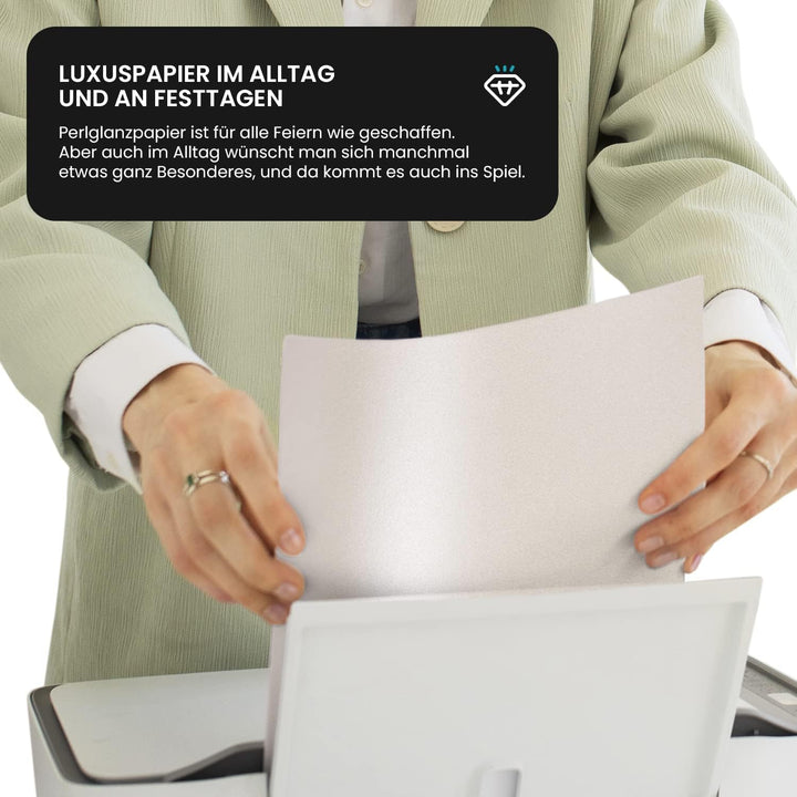 Netuno 100x Feinkarton Perlmutt-Weiss DIN A5 148x 210 mm 300g Sirio Pearl Ice White Perlmutt-Karton