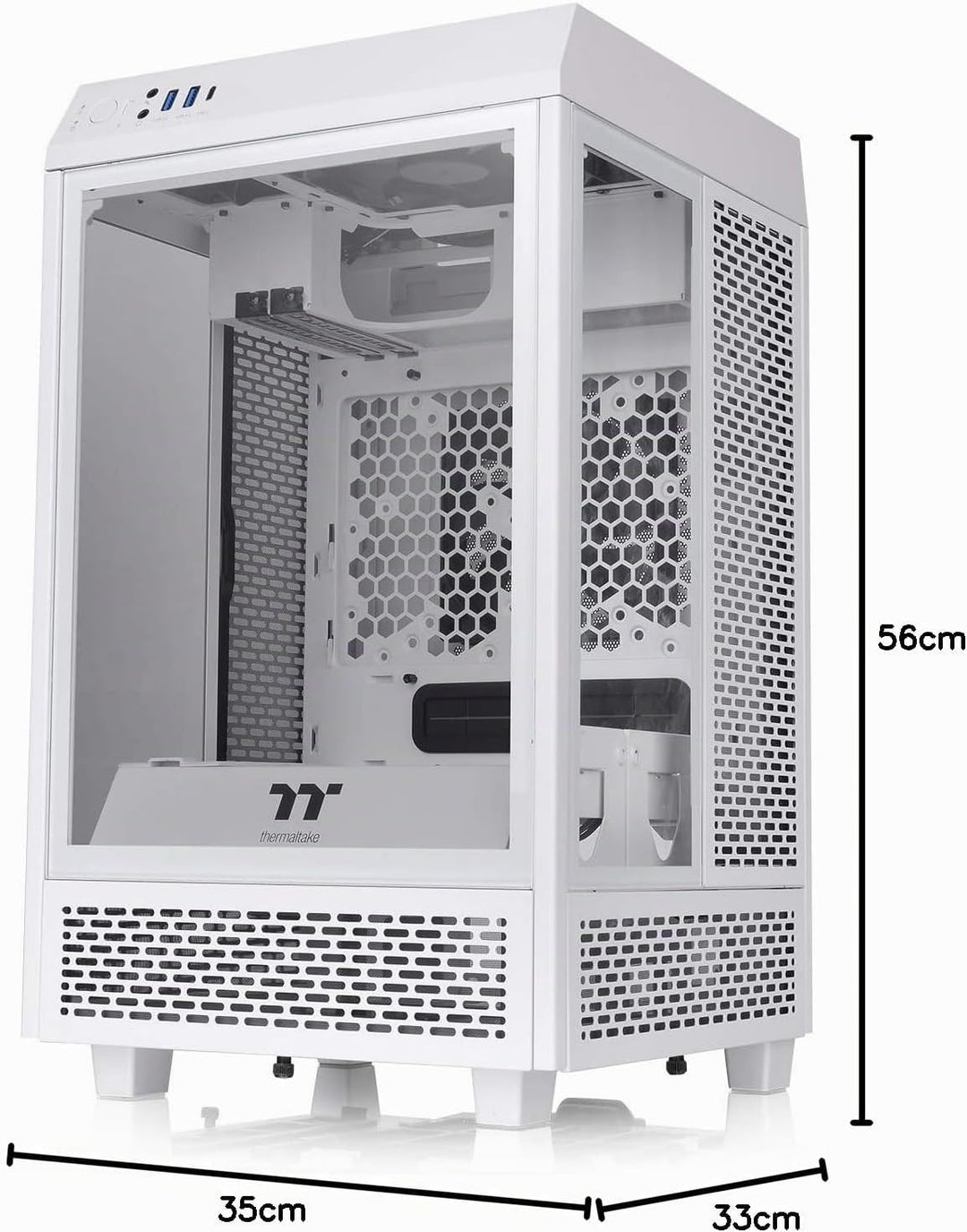 Thermaltake The Tower 100 Mini Snow Mini-ITX-PC-Gehäuse 3 x gehärtetes 4mm Glasseitenteil weiss CA-1