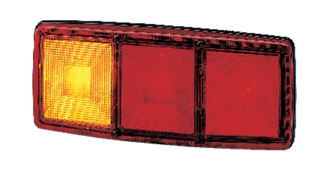 HELLA Rückleuchte - Glühlampe - 12V - geschraubt/Einbau - ECE/ADR/GGVS - Lichtscheibenfarbe: rot/gel