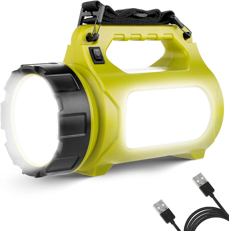 LE LED Handscheinwerfer, Taschenlampe Aufladbar CREE Akku Handlampe & Handstrahler mit Powerbank, 10