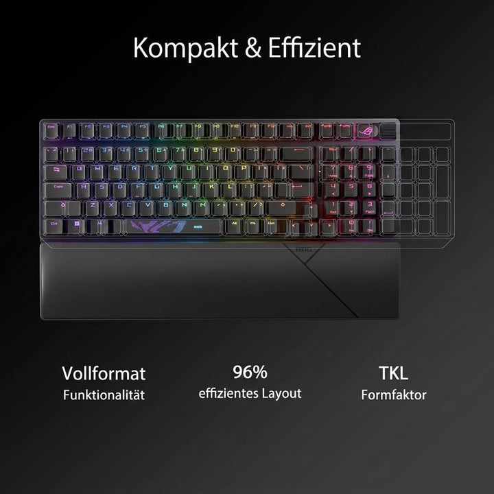 ASUS ROG Strix Scope II 96 Wireless mechanische Gaming Tastatur (ROG NX-Switches, Handballenablage,