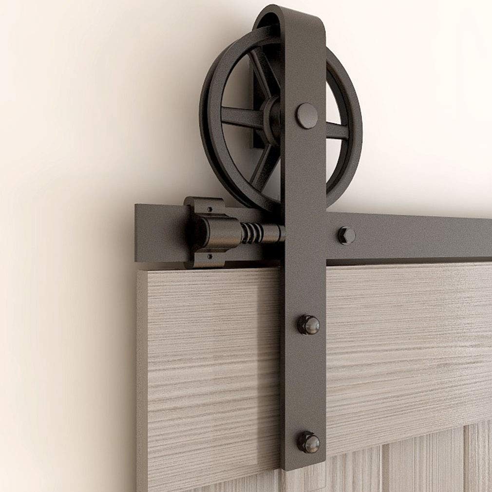 CCJH 183CM (6FT) Schiebetürbeschlag Set Schiebetürsystem Laufschiene für Schiebetür Hängeschiene für