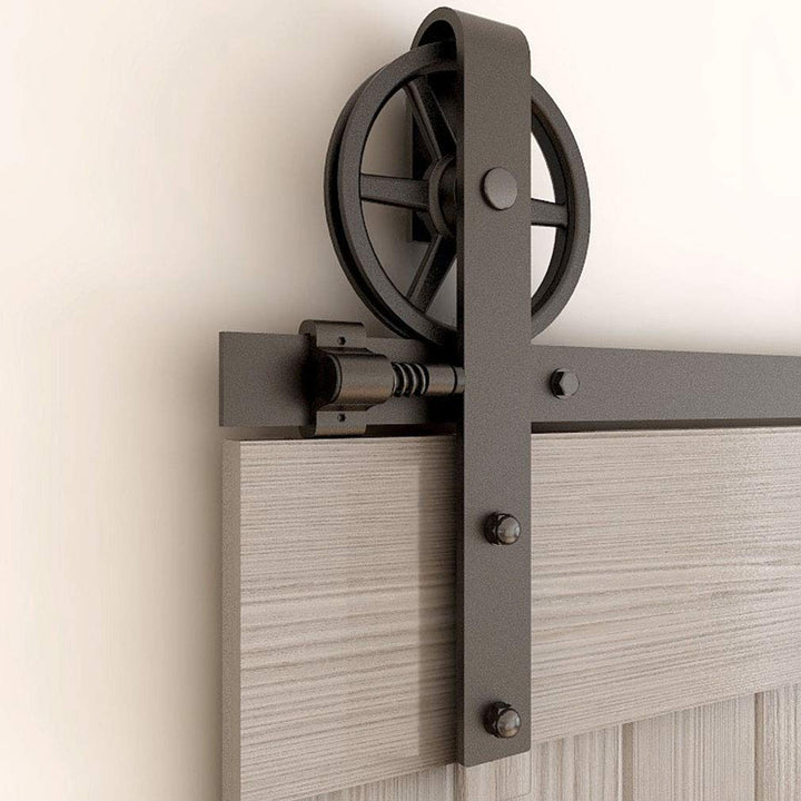 CCJH 183CM (6FT) Schiebetürbeschlag Set Schiebetürsystem Laufschiene für Schiebetür Hängeschiene für