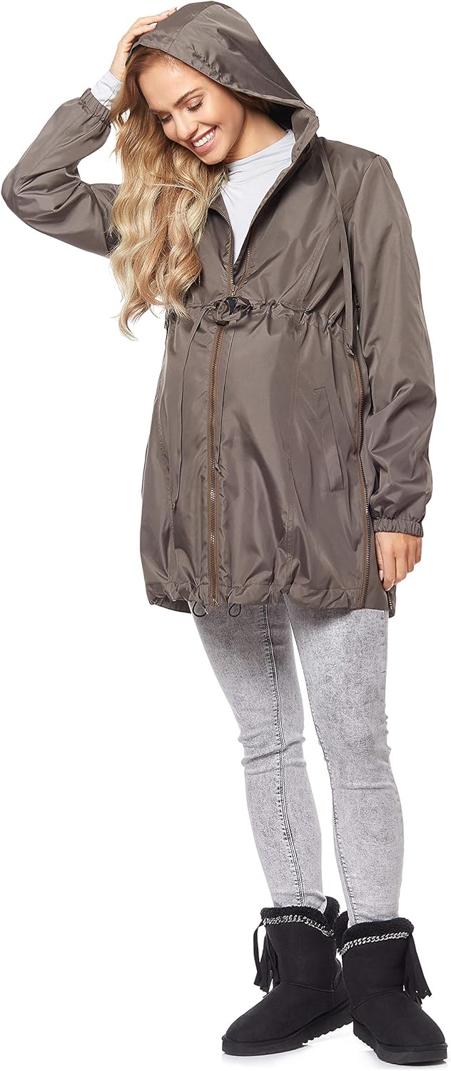 Damen Parka Übergangsjacke Herbstjacke Umstandsjacke BE20-213, 36 Khaki