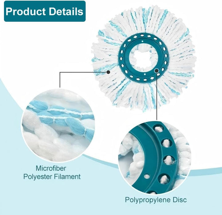 5 Stück Ersatzkopf für Leifheit Clean Twist Disc Mop Micro Set,2-Faser-System für Leifheit Clean Twi