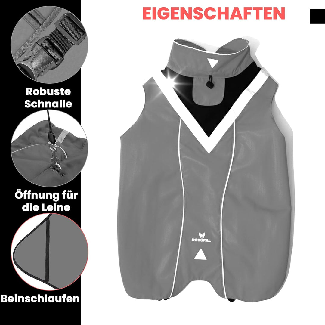 DOGOPAL Regenmantel Hund wasserdicht für kleine & grosse Hunde - Gelber Hunderegenmantel mit Reflekt