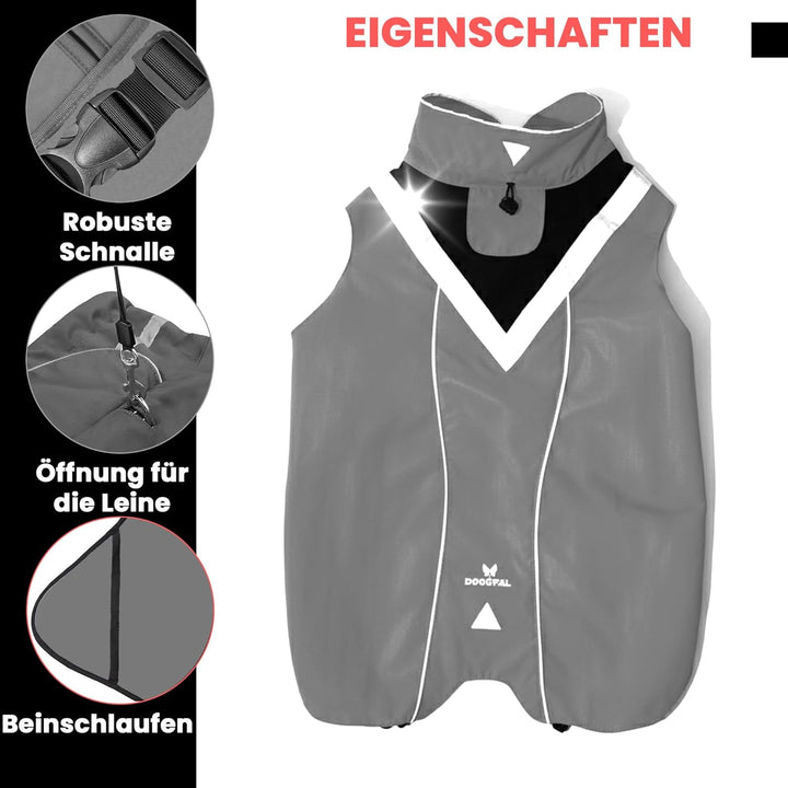 DOGOPAL Regenmantel Hund wasserdicht für kleine & grosse Hunde - Gelber Hunderegenmantel mit Reflekt