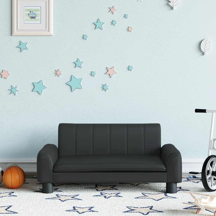 vidaXL Kindersofa Schwarz 70x45x30 cm Kunstleder 70 x 45 x 30 cm Schwarz, 70 x 45 x 30 cm Schwarz