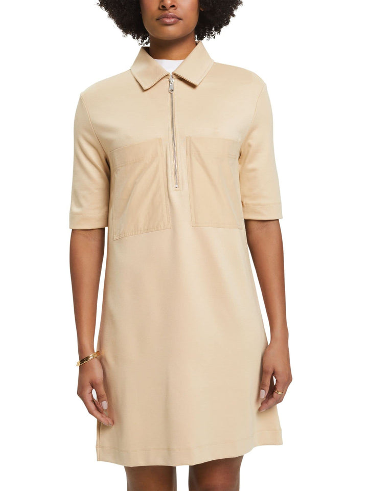 ESPRIT Damen 033ee1e316 Kleid L 285/Sand, L 285/Sand
