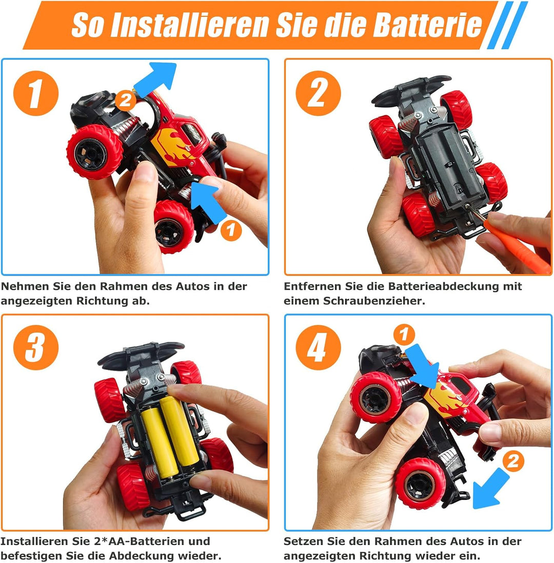 Pup Go 2er Set 2.4GHz RC Auto, Robuste ferngesteuerte Monstertrucks für Jungen und Mädchen Kinder 3-